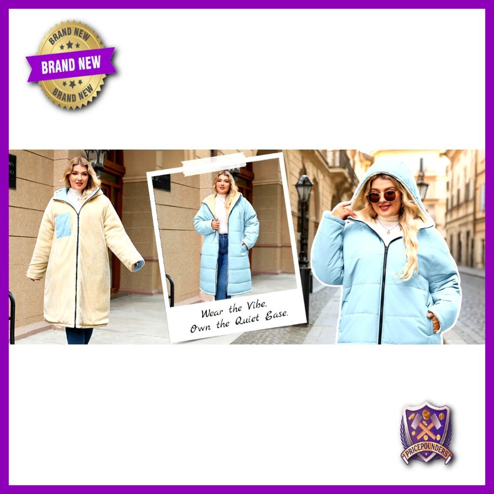 Plus Size Reversible Down Jacket Hooded Lightweig… - image 7